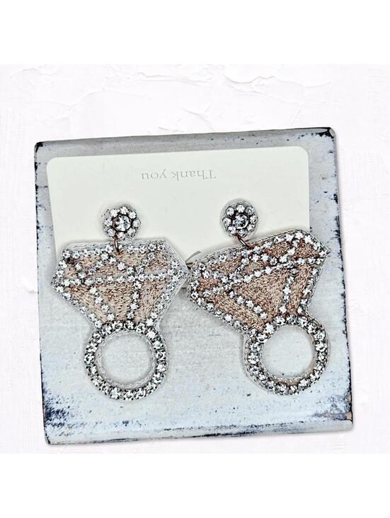 Jewelry - 5671gc. Beaded Engagement Ring Earrings